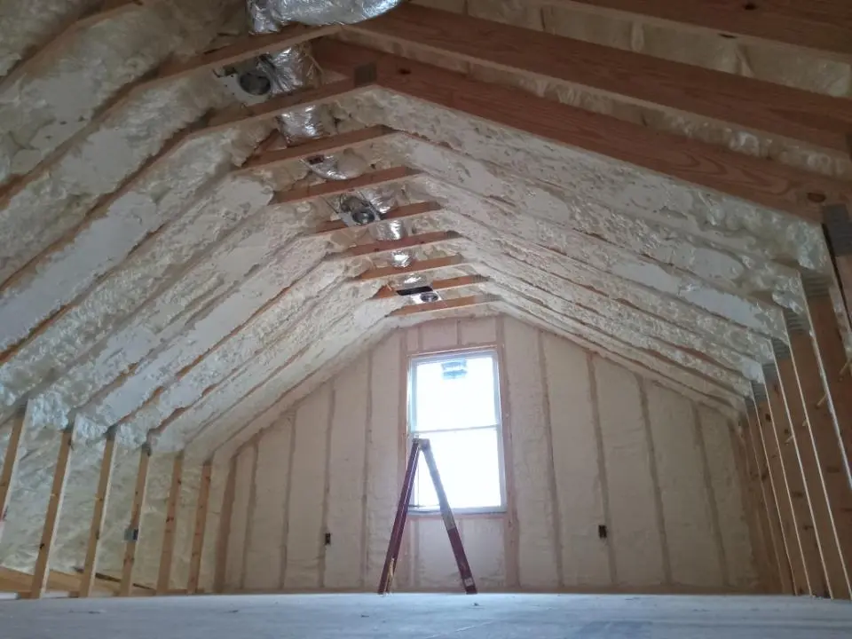 Spray foam roofing application for Crawl Space Insulation project in New Albany